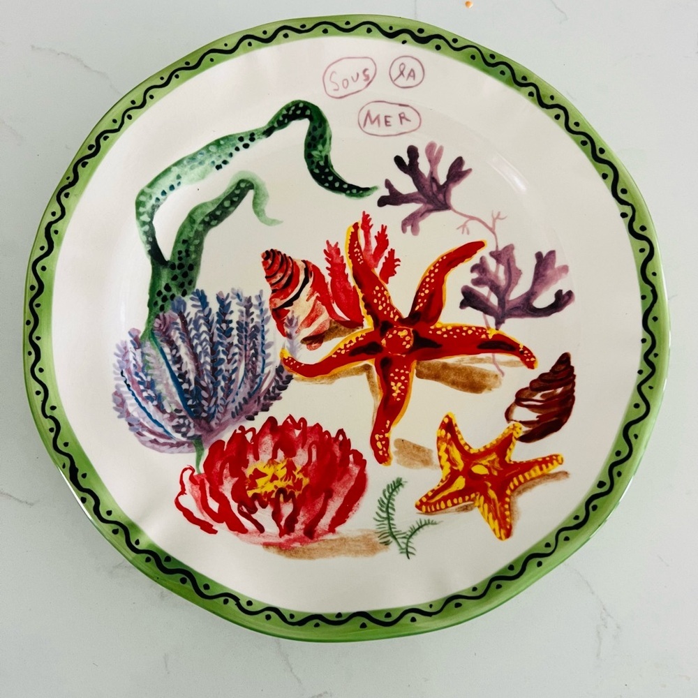 ANTHROPOLOGIE Nathalie Lete Starfish "Sous La Mer" Dinner Plate